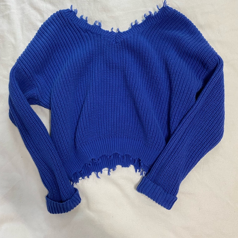 Royal Blue Knit Sweater - Picture 6 of 6